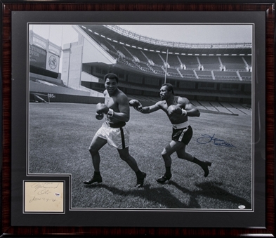 Muhammad Ali Autographed and Inscribed Cut in 35 x 40.5 Framed Photograph Display- Also Signed by Ken Norton (PSA/DNA & JSA)
